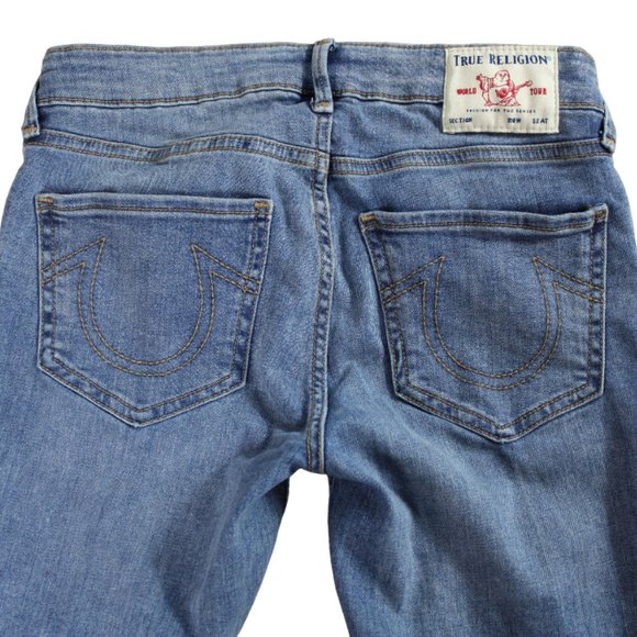 True Religion Blue Wash Stella Mid-Rise Skinny Jeans, Size 26 - Picture 4 of 6